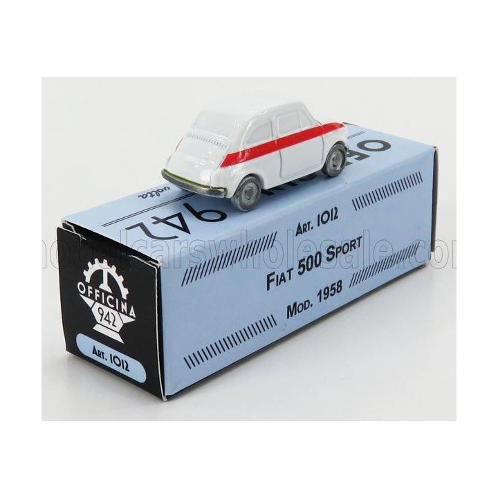OFFICINA 942 FIAT 500 SPORT 1958 - WHITE RED 1/76