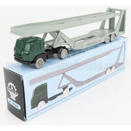 OFFICINA 942 FIAT 682 T2 TRUCK BISARCA CAR TRANSPORTER 1955 - GREEN SILVER 1/76