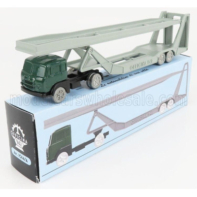 OFFICINA 942 FIAT 682 T2 TRUCK BISARCA CAR TRANSPORTER 1955 - GREEN SILVER 1/76