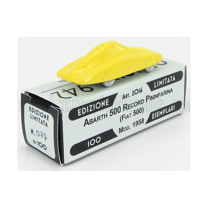 OFFICINA 942 FIAT ABARTH 500 RECORD PININFARINA 1958 - YELLOW 1/76