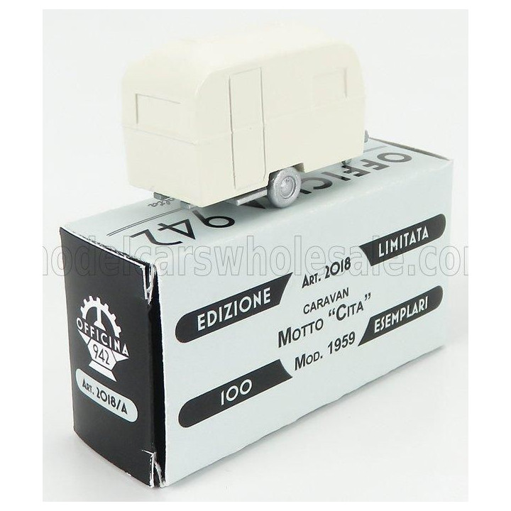 OFFICINA 942 TRAILER ROULOTTE CARAVAN MOTTO CITA 1959 - IVORY 1/76