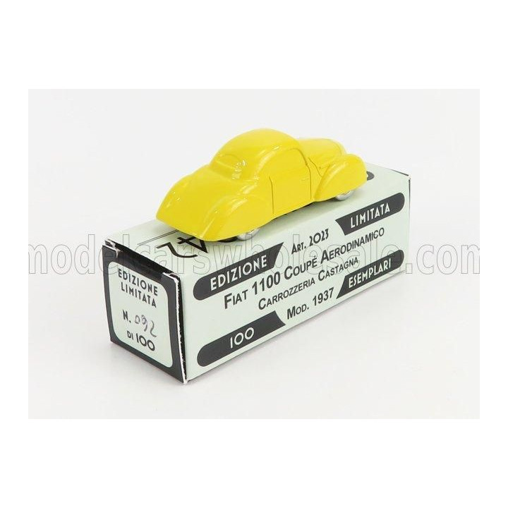 OFFICINA 942 FIAT 1100 COUPE AERODINAMICO CARROZZERIA CASTAGNA 1937 - YELLOW 1/76