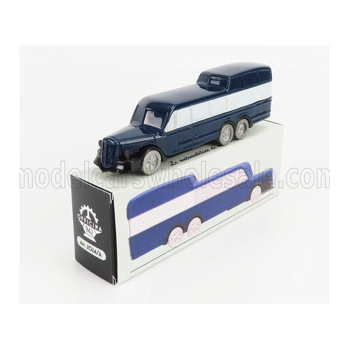 OFFICINA 942 OM FIAT TITANO AUTOBUS GRAN TURISMO PANORAMICO CARROZZERIA VARESINA 1938 - BLUE WHITE 1/76