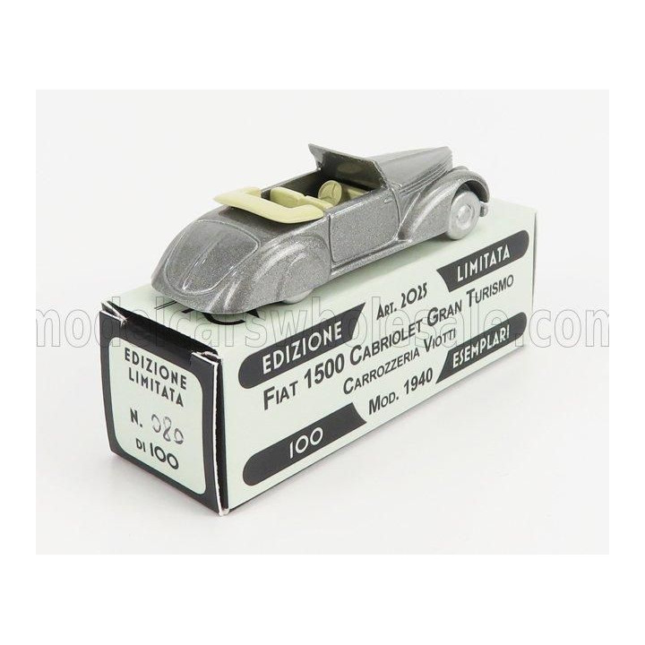 OFFICINA 942 FIAT 1500 CABRIOLET CARROZZERIA VIOTTI 1940 - GRIGIO MET 1/76
