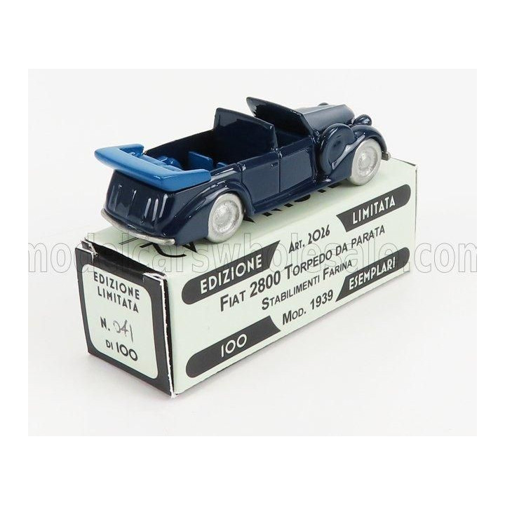 OFFICINA 942 FIAT 2800 TORPEDO DA PARATA CABRIOLET CARROZZERIA STAB. FARINA 1939 - BLUE 1/76