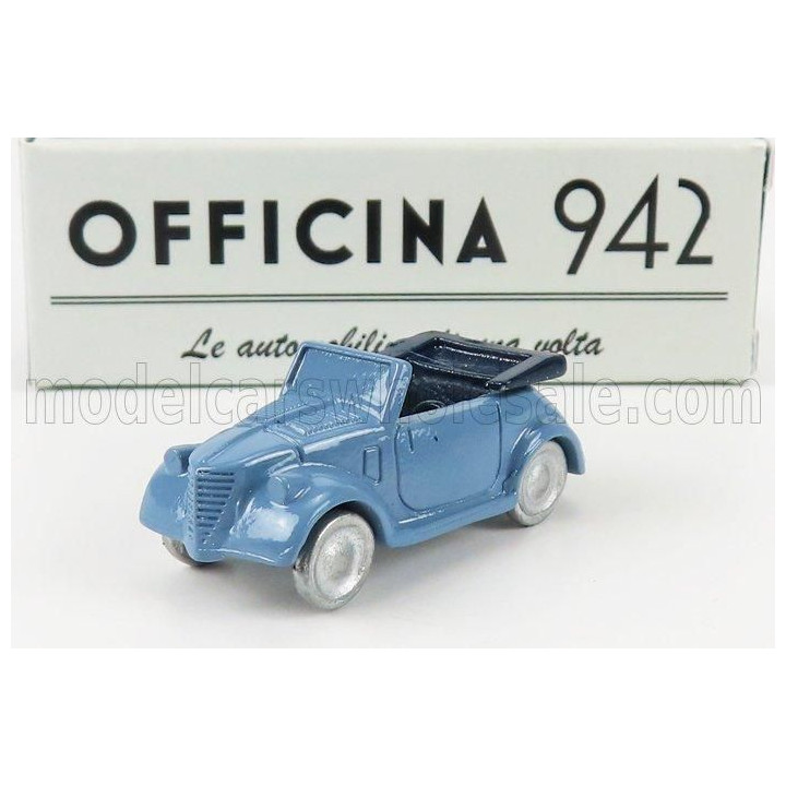 OFFICINA 942 FIAT 500A CABRIOLET CARROZZERIA MONTESCANI 1939 - LIGHT BLUE 1/76