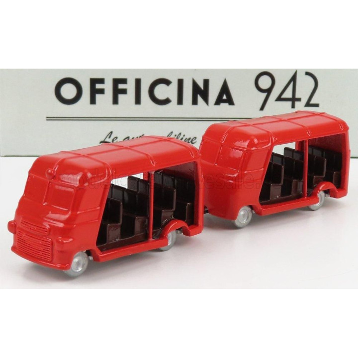 OFFICINA 942 FIAT 1100 ELR AUTOTRENO VISITATORI FIERA DEL LEVANTE CARROZZERIA ROMANAZZI 1953 - RED 1/76