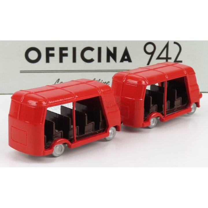 OFFICINA 942 FIAT 1100 ELR AUTOTRENO VISITATORI FIERA DEL LEVANTE CARROZZERIA ROMANAZZI 1953 - RED 1/76