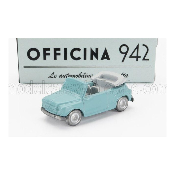 OFFICINA 942 FIAT 600 MAGGIOLINA CARROZZERIA FRANCIS LOMBARDI CABRIOLET OPEN 1958 - LIGHT BLUE 1/76