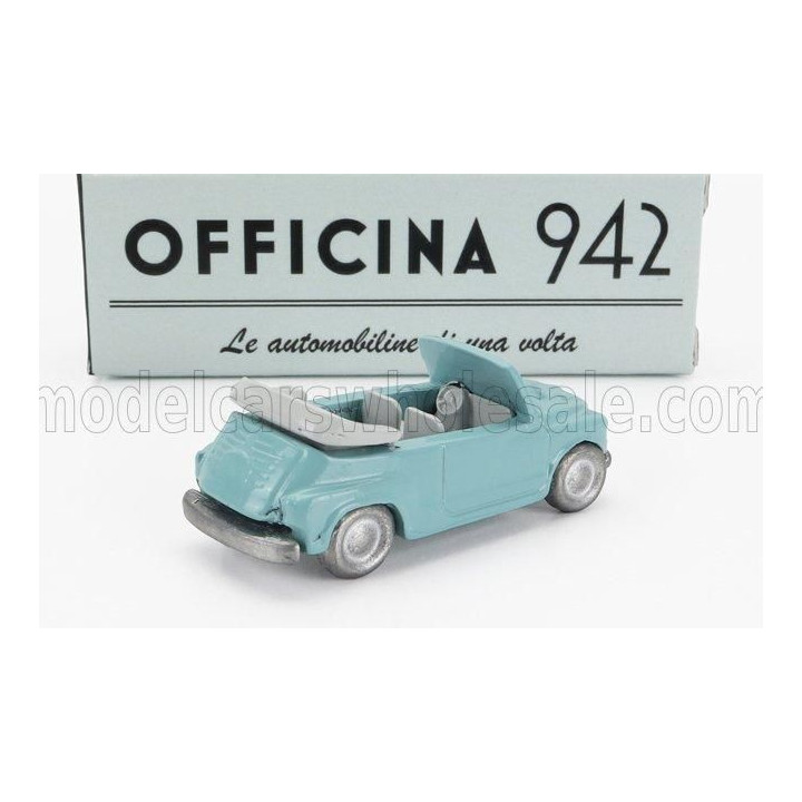 OFFICINA 942 FIAT 600 MAGGIOLINA CARROZZERIA FRANCIS LOMBARDI CABRIOLET OPEN 1958 - LIGHT BLUE 1/76