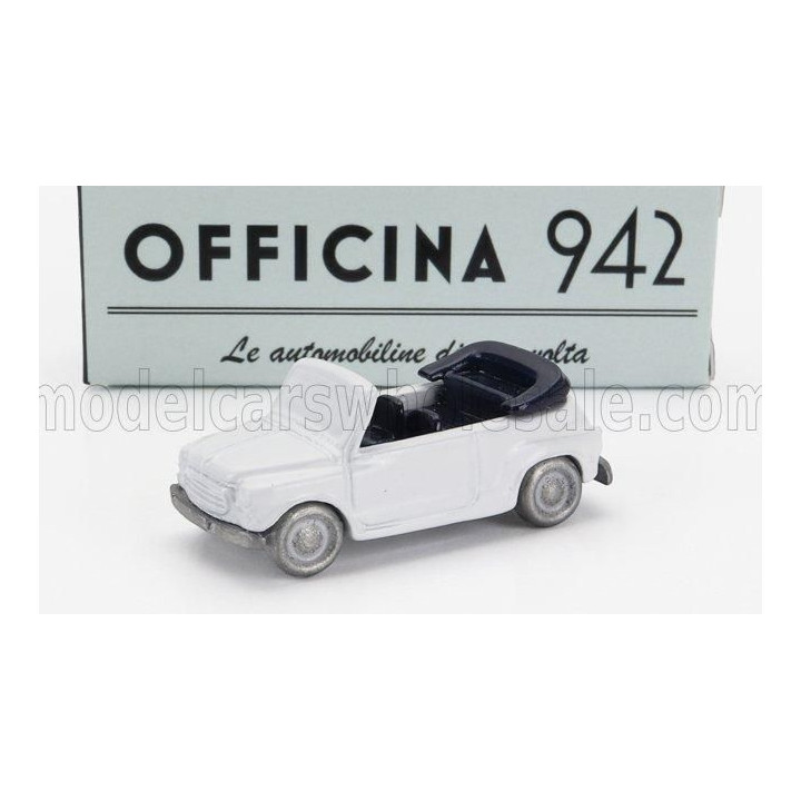 OFFICINA 942 FIAT 600 MAGGIOLINA CARROZZERIA FRANCIS LOMBARDI CABRIOLET OPEN 1958 - WHITE 1/76