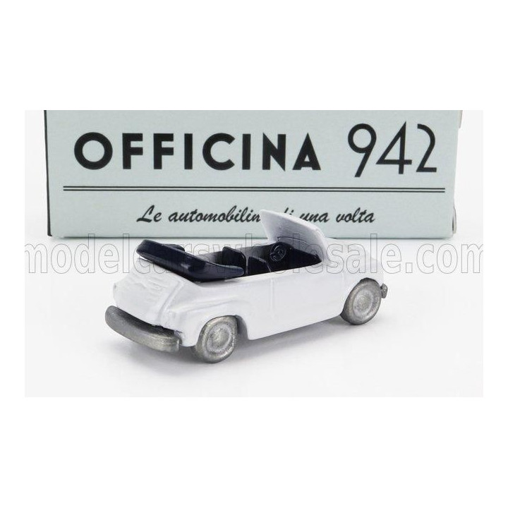 OFFICINA 942 FIAT 600 MAGGIOLINA CARROZZERIA FRANCIS LOMBARDI CABRIOLET OPEN 1958 - WHITE 1/76