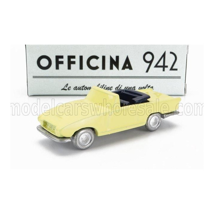 OFFICINA 942 FIAT 1200 SPIDER CARROZZERIA GHIA CABRIOLET OPEN 1958 - YELLOW 1/76