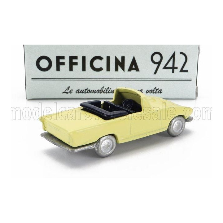 OFFICINA 942 FIAT 1200 SPIDER CARROZZERIA GHIA CABRIOLET OPEN 1958 - YELLOW 1/76