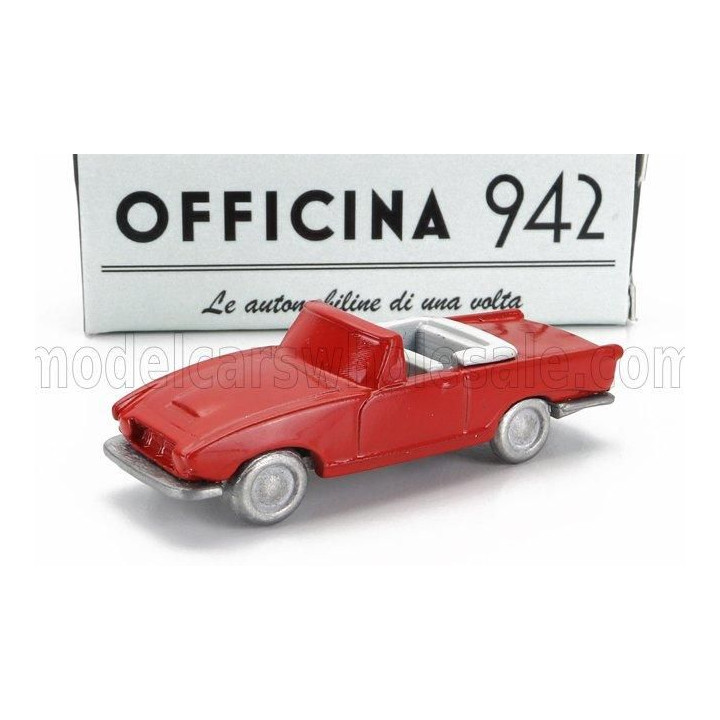OFFICINA 942 FIAT 1200 SPIDER CARROZZERIA GHIA CABRIOLET OPEN 1958 - RED 1/76