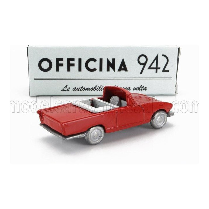 OFFICINA 942 FIAT 1200 SPIDER CARROZZERIA GHIA CABRIOLET OPEN 1958 - RED 1/76