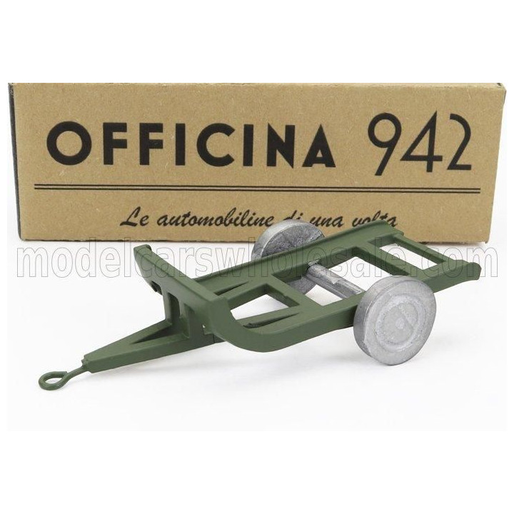 OFFICINA 942 TRAILER RIMORCHIO VIBERTI TRASPORTO CARRO L3 1939 - MILITARY GREEN 1/76