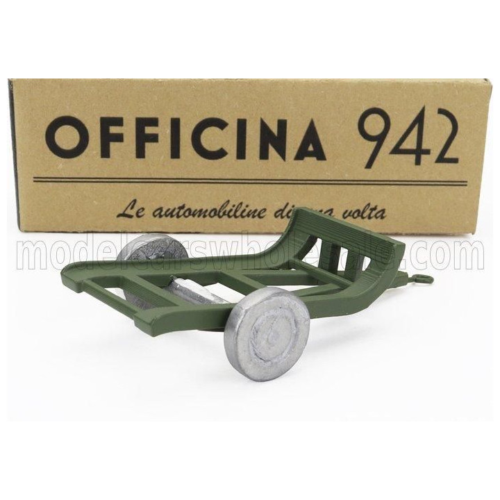 OFFICINA 942 TRAILER RIMORCHIO VIBERTI TRASPORTO CARRO L3 1939 - MILITARY GREEN 1/76