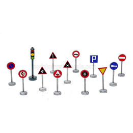 OFFICINA 942 ACCESSORIES SEGNALI STRADALI + SEMAFORO - TRAFFIC SIGNS AND TRAFFIC-LIGHTS 1/76