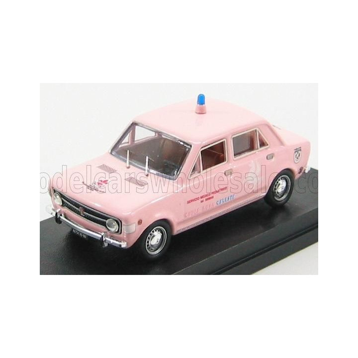 RIO MODELS FIAT 128 4 DOOR - 4 PORTE CROCE ROSA CELESTE SERVIZIO MEDICO PEDIATRICO 1971 - PINK 1/43