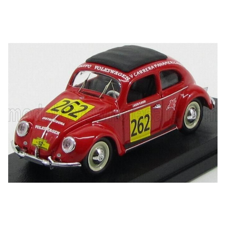 RIO MODELS VOLKSWAGEN BEETLE N 262 RALLY CARRERA PANAMERICANA 1954 JAN WIERS - RENE WIERS - RED 1/43