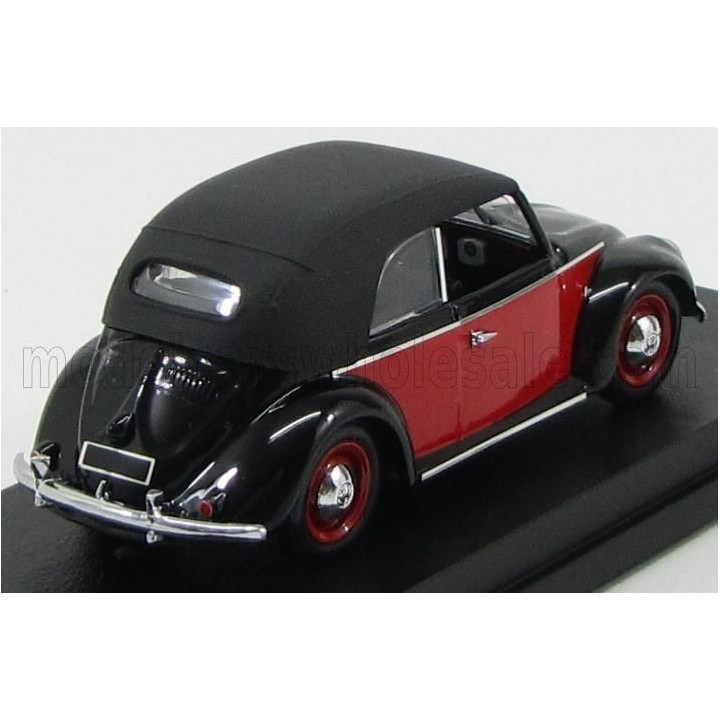 RIO MODELS VOLKSWAGEN BEETLE CABRIOLET CLOSED KARMANN 1949 - RED BLACK 1/43