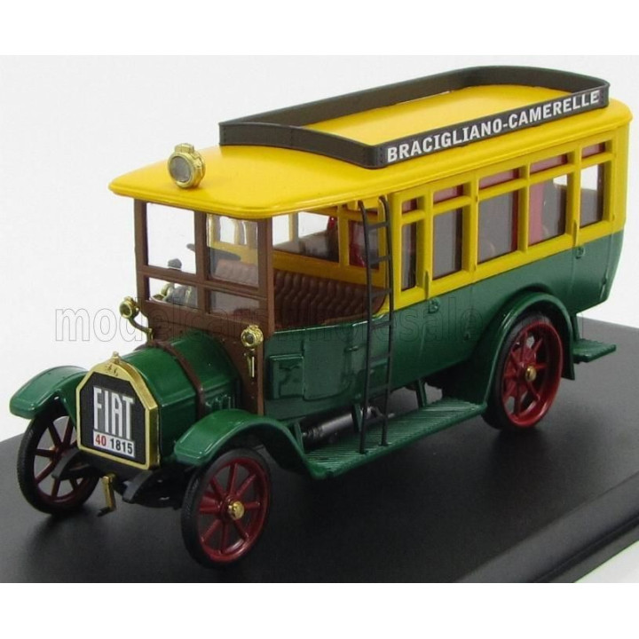 RIO MODELS FIAT 18BL AUTOBUS BRACIGIANO - CAMARELLE 1916 - GREEN YELLOW 1/43