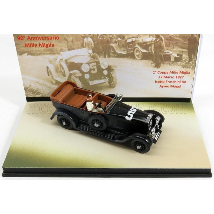 RIO MODELS ISOTTA FRASCHINI TORPEDO 8A CABRIOLET N 5 MILLE MIGLIA 1927 MAGGI - MASERATI - WITH FIGURE - 90th ANNIVERSARY MILLE M