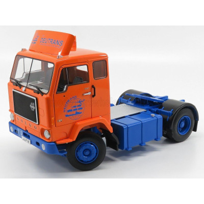 ROAD KINGS VOLVO F88 TRACTOR TRUCK TRANSPORTS DEUTRANS 1965 - ORANGE BLUE 1/18