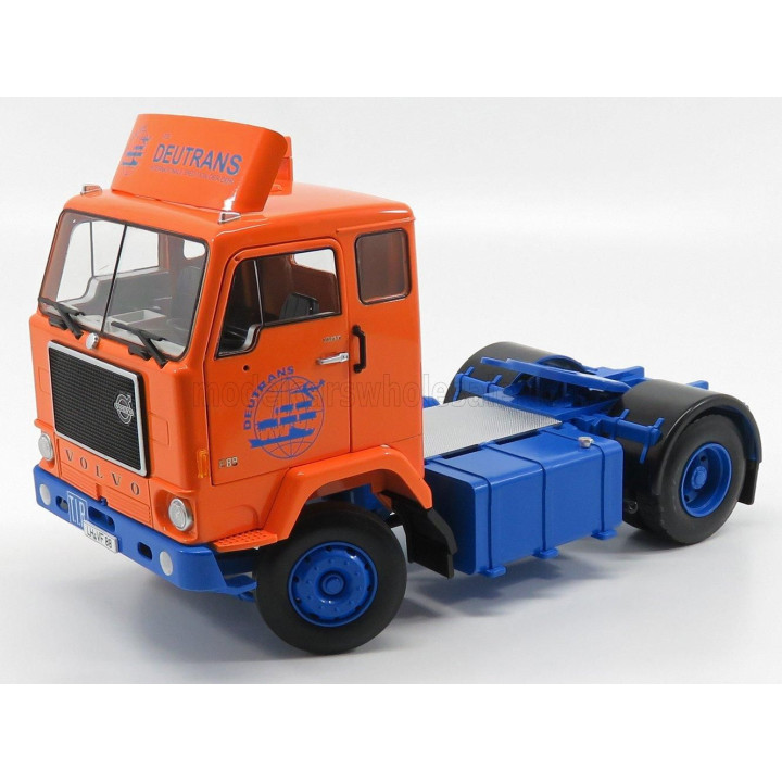 ROAD KINGS VOLVO F88 TRACTOR TRUCK TRANSPORTS DEUTRANS 1965 - ORANGE BLUE 1/18