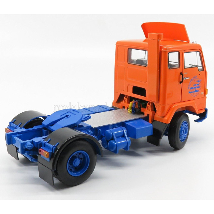 ROAD KINGS VOLVO F88 TRACTOR TRUCK TRANSPORTS DEUTRANS 1965 - ORANGE BLUE 1/18