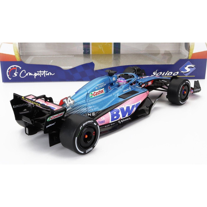 SOLIDO ALPINE F1 A522 TEAM ALPINE BWT N 14 MONACO GP 2022 FERNANDO ALONSO - BLUE PINK 1/18