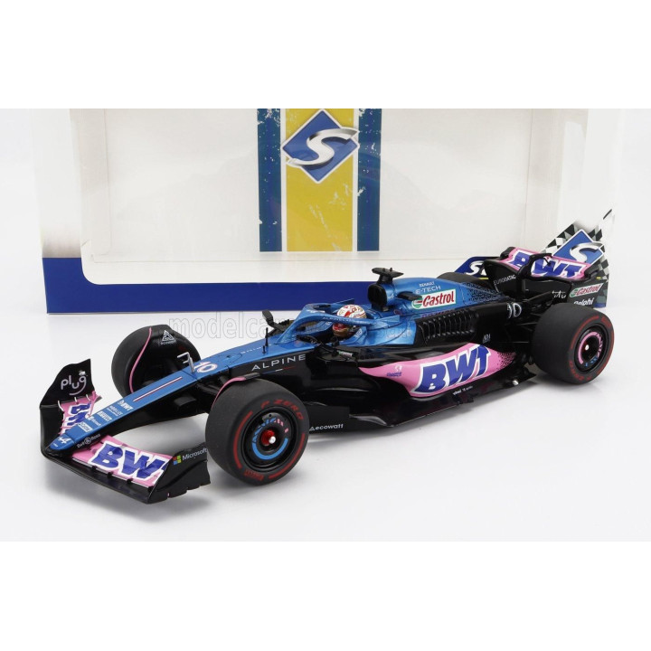 SOLIDO ALPINE F1  A523 TEAM BWT ALPINE N 10 3rd DUTCH GP 2023 PIERRE GASLY - BLUE PINK 1/18