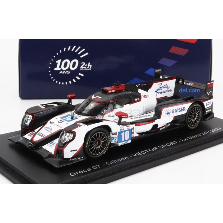 SPARK MODEL ORECA 07 GIBSON GK428 4.2L V8 TEAM VECTOR SPORT N 10 24h LE MANS 2023 G.AUBRY - R.CULLEN - M.KAISER - WHITE BLACK 1/