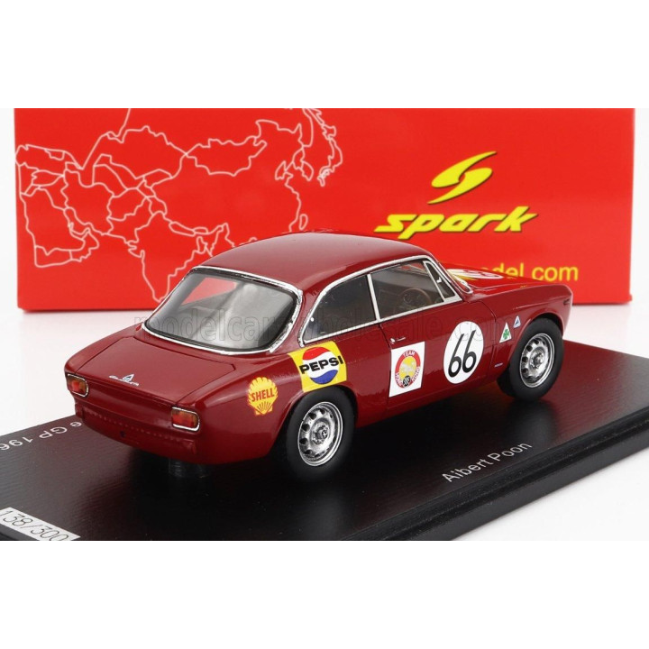 SPARK MODEL ALFA ROMEO GIULIA GTA TEAM HONG KONG N 66 SINGAPORE GP 1967 ALBERT POON - RED 1/43