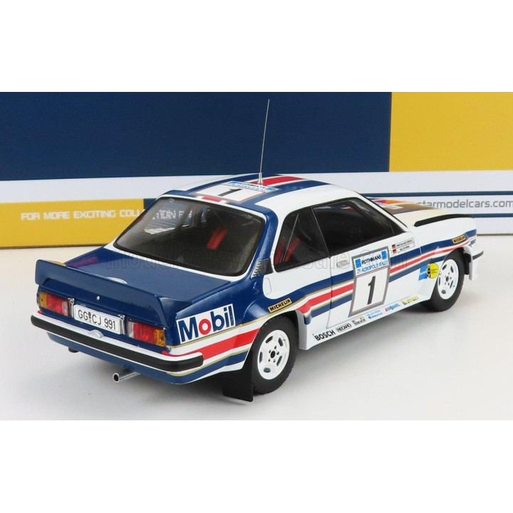 SUN STAR OPEL ASCONA 400 N 1 2nd RALLY ACROPOLIS 1982 W.ROHRL - C.GEISTDORFER - WHITE BLUE RED 1/18
