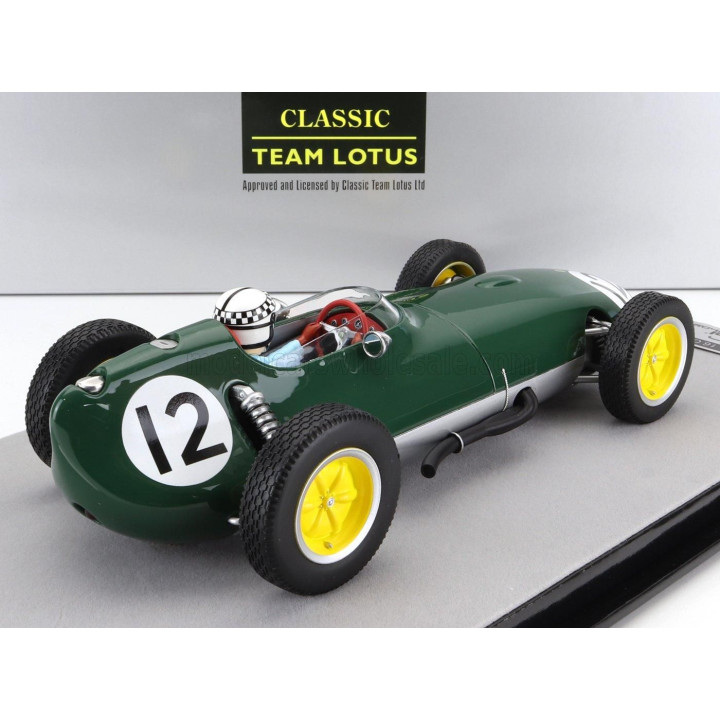 TECNOMODEL LOTUS F1  16 N 12 DUTCH GP  (with pilot figure) 1959 INNES IRELAND - BRITISH RACING GREEN SILVER 1/18