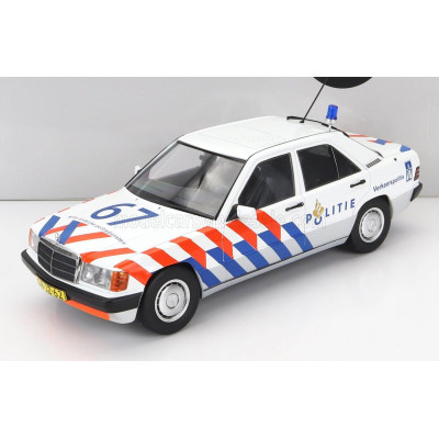 TRIPLE9 MERCEDES BENZ 190E (W201) N 67 POLICE DUTCH 1993 - WHITE BLUE RED 1/18