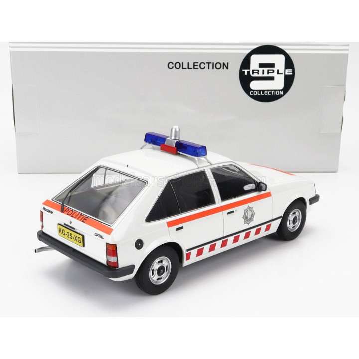 TRIPLE9 OPEL KADETT D DUTCH POLICE 1984 - WHITE ORANGE 1/18
