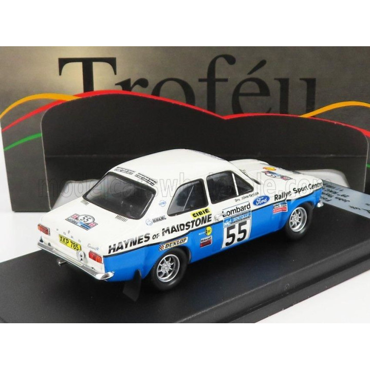 TROFEU FORD ENGLAND ESCORT MKI N 55 RALLY RAC 1974 J.TAYLOR - J.CHITTY - WHITE BLUE 1/43