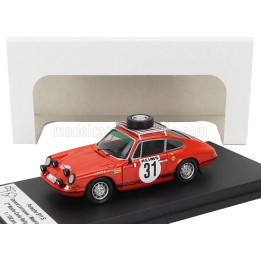 TROFEU PORSCHE 911S COUPE (night version) N 31 2nd RALLY MONTECARLO 1969 GERARD LARROUSSE - MAURICE GELIN - ORANGE 1/43