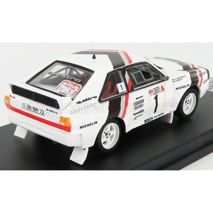 TROFEU AUDI QUATTRO SPORT N 1 WINNER RALLY STADTE 1984 - START RACE VERSION W.ROHRL - C.GEISTDORFER - WHITE 1/43