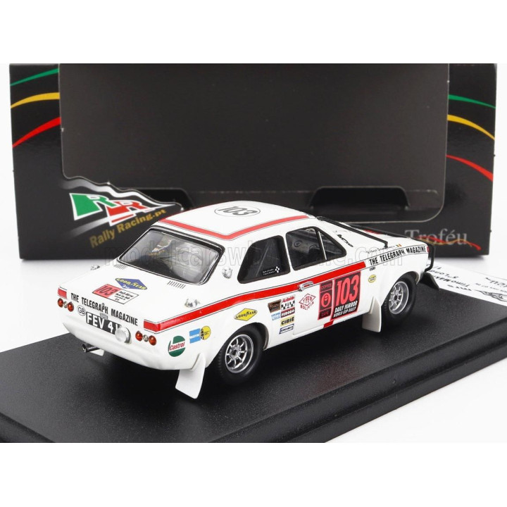 TROFEU FORD ENGLAND ESCORT MKI (night version) N 103 RALLY LONDON - MEXICO 1970 T.MAKINEN - G.STAEPELAERE - WHITE RED 1/43