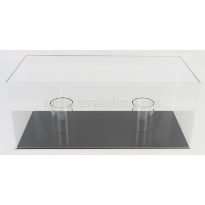 VETRINA DISPLAY BOX VETRINA DISPLAY BOX FOR 2X 1/2 HELMET - BASE NERA - BLACK BASE - Lungh.LENGHT cm 44.0 X Largh.WIDTH cm 20.0 