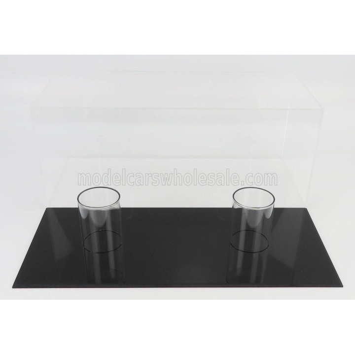 VETRINA DISPLAY BOX VETRINA DISPLAY BOX FOR 2X 1/2 HELMET - BASE NERA - BLACK BASE - Lungh.LENGHT cm 44.0 X Largh.WIDTH cm 20.0 