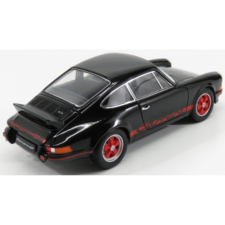 WELLY PORSCHE 911 CARRERA RS 2.7 COUPE 1973 - BLACK RED 1/18