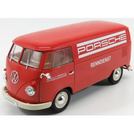 WELLY VOLKSWAGEN T1 VAN PORSCHE RENNDIENST 1962 - RED 1/18