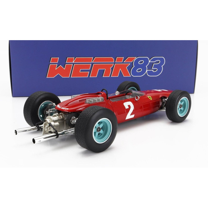 WERK83 FERRARI F1  158 TEAM SCUDERIA FERRARI N 2 WORLD CHAMPION WINNER MONZA ITALY GP 1964 JOHN SURTEES - RED 1/18