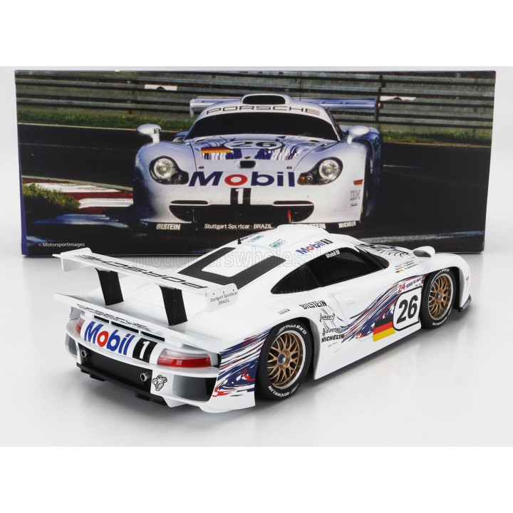 WERK83 PORSCHE 911 3.2L GT1 EVO TEAM PORSCHE AG N 26 24h LE MANS 1997 R.KELLENERS - E.COLLARD - Y.DALMAS - WHITE 1/18