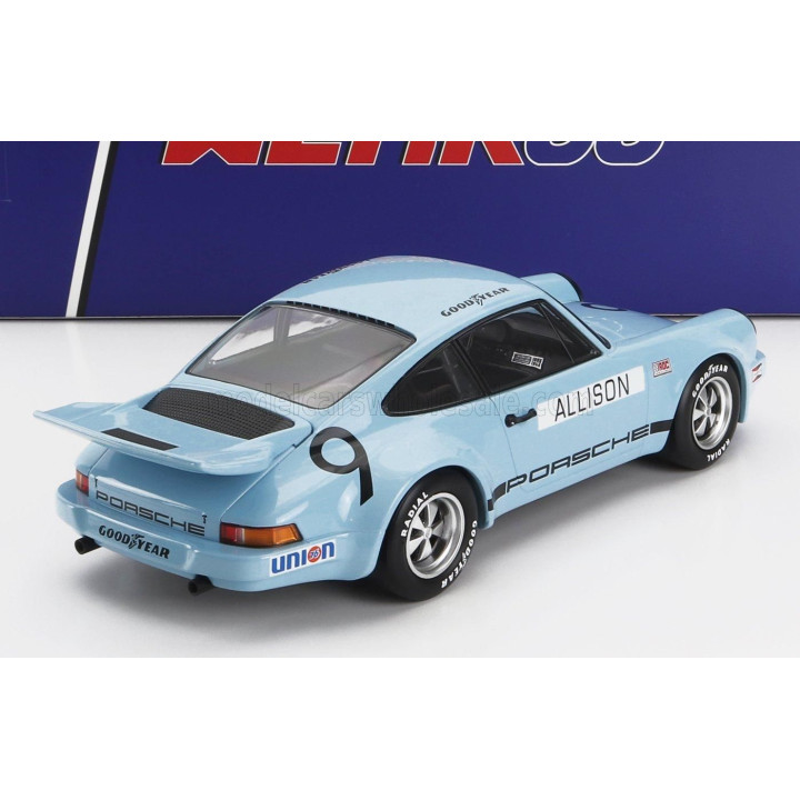 WERK83 PORSCHE 911 CARRERA 3.0 RSR N 9 IROC RIVERSIDE 1974 BOBBY ALLISON - LIGHT BLUE 1/18